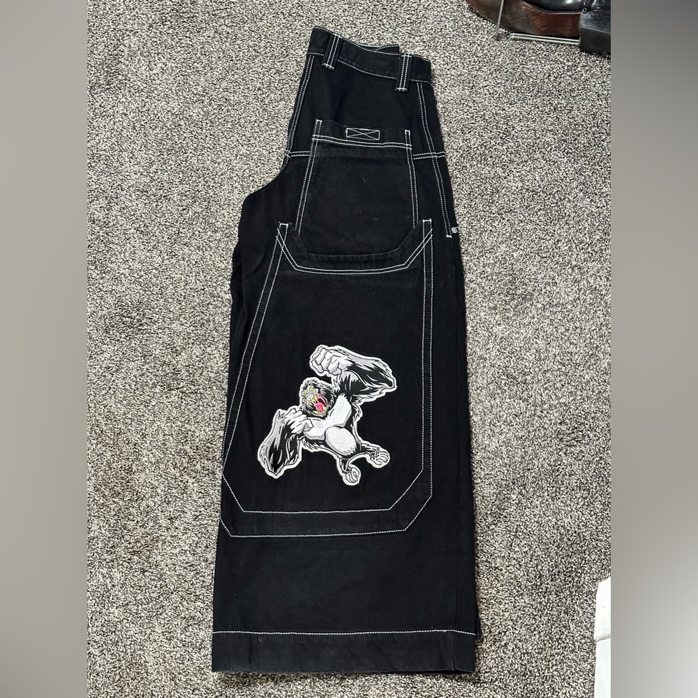 JNCO Black Relaxed Men's Pants with Graphic